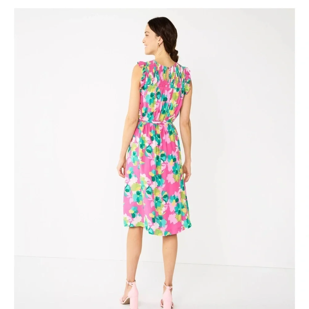 Draper James Pink and Green Midi Dress - Picture 2 of 10